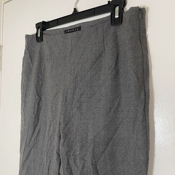 THEORY light gray Side zip ankle wool zip trouser pants size US 8 - Picture 5 of 6